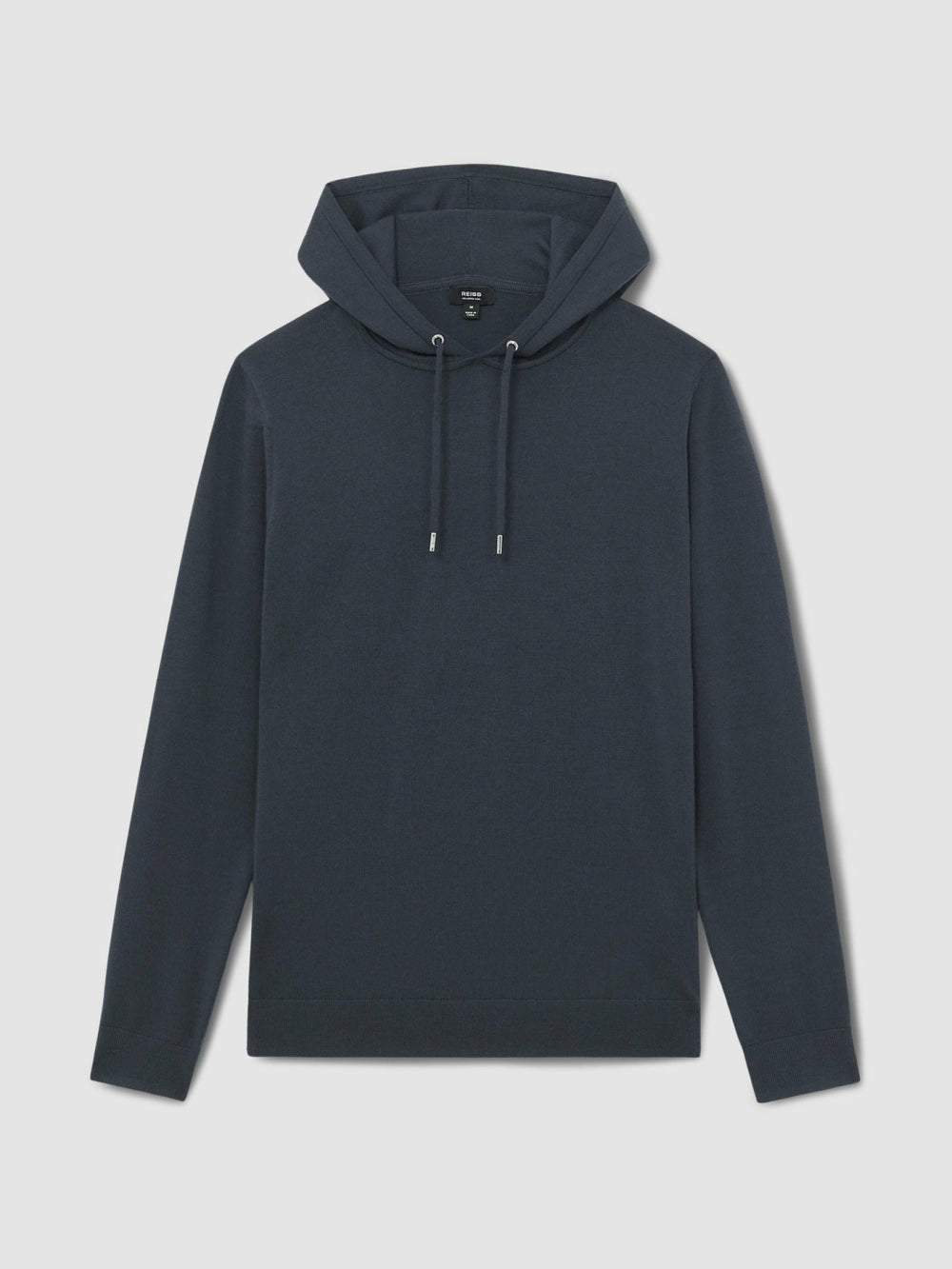 Reiss | Merino Wool Drawstring Hoodie in Midnight Navy