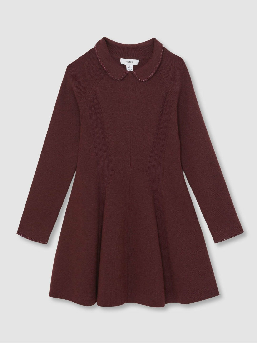 Reiss | 13-14 yrs Embellished Collar Knitted Dress in Berry