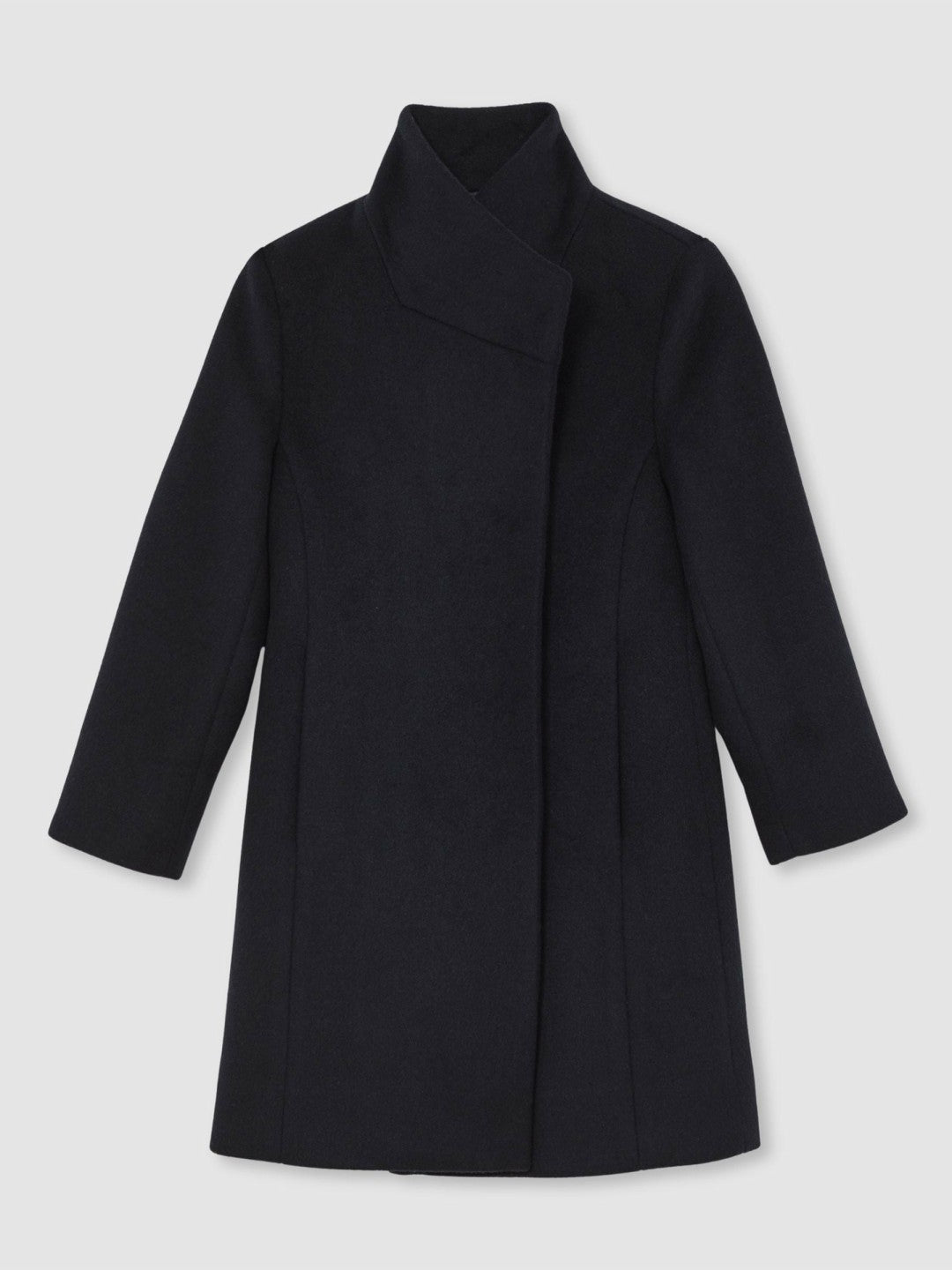 Reiss | 3-9 yrs Wool-Blend Funnel-Neck Coat in Navy