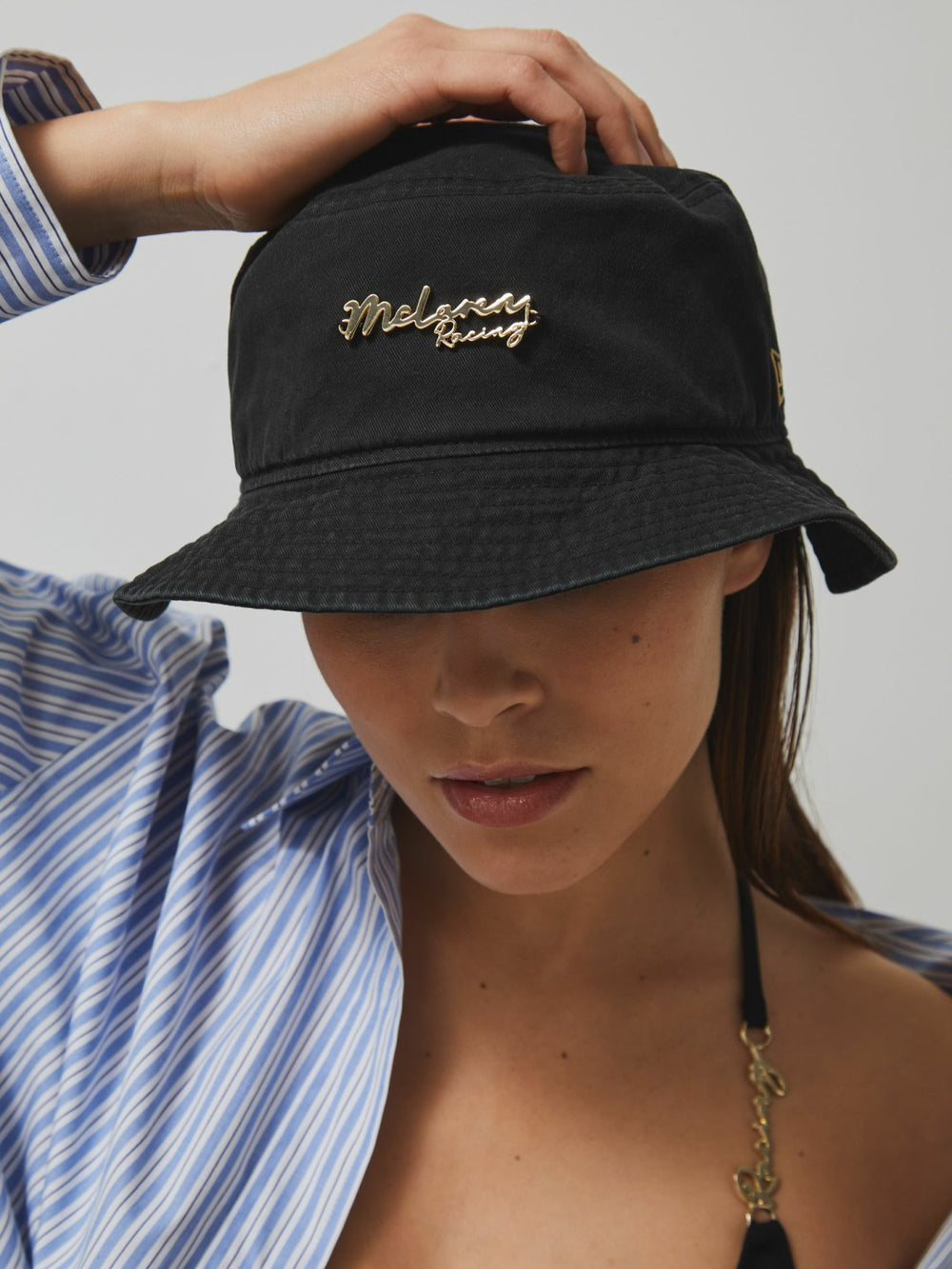 Reiss | Unisex Fit McLaren Racing Cotton Bucket Hat in Black