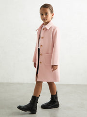 Reiss | 3-9 yrs Wool-Blend Single-Breasted Coat in Pink