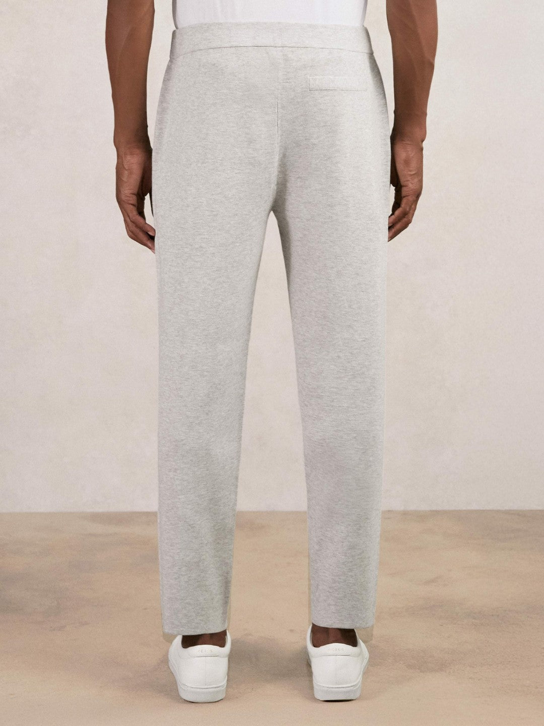 Reiss | Tapered Knitted Trousers in Soft Grey