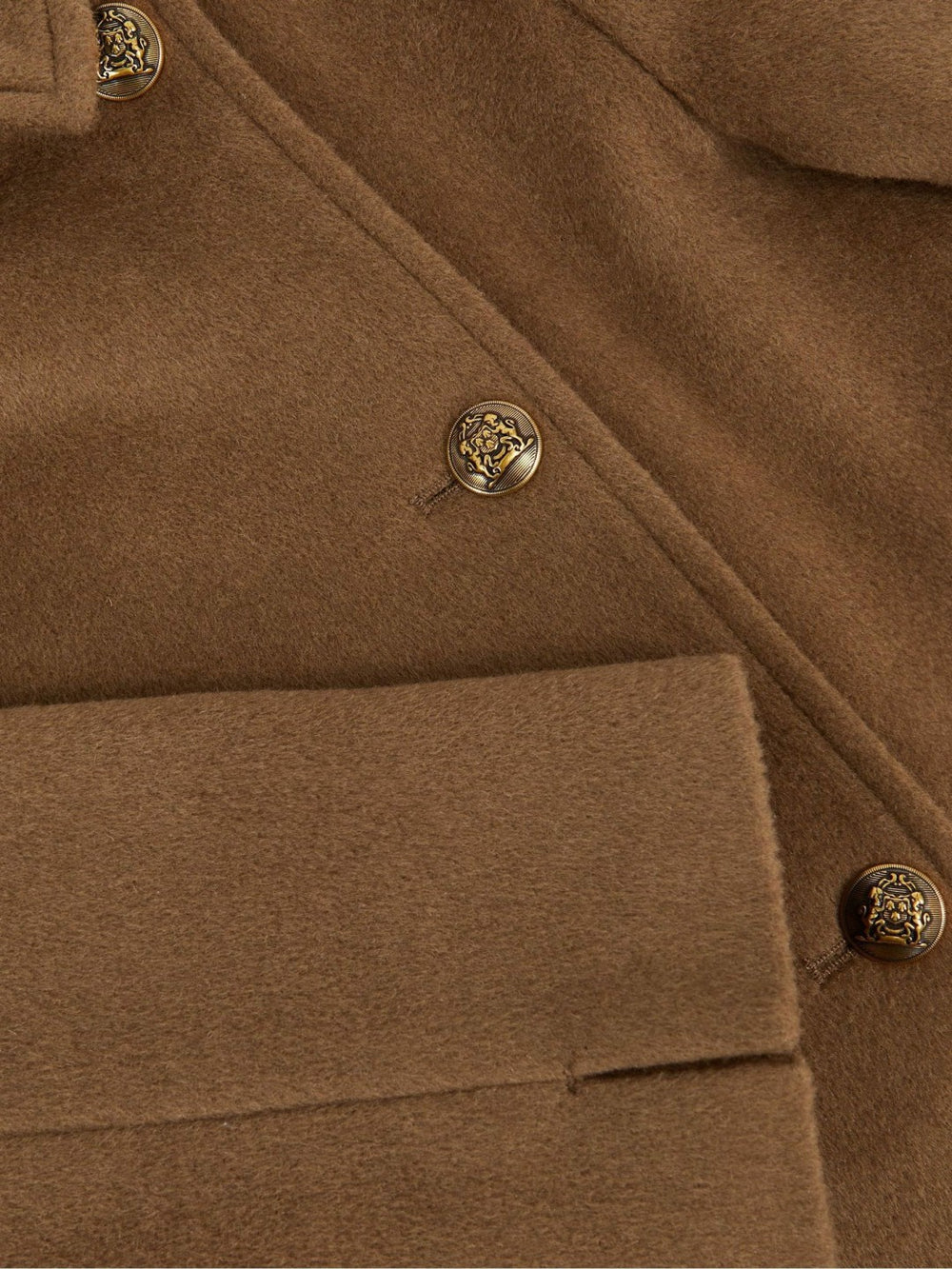 Reiss | 9-13 yrs Wool-Blend Double-Breasted Coat in Camel