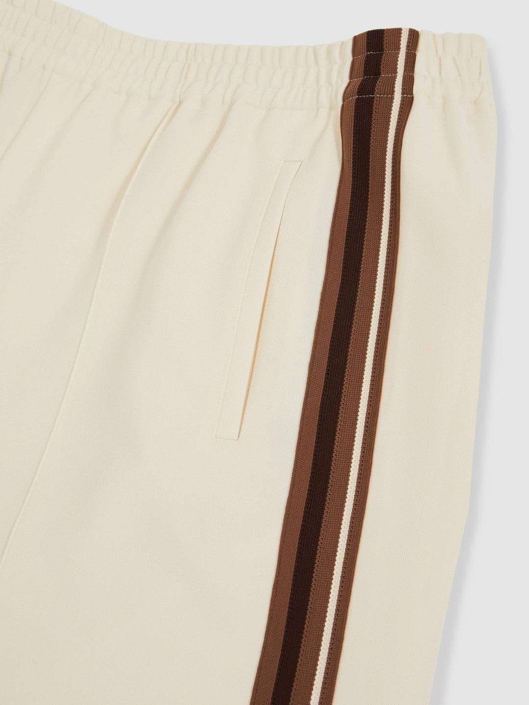 Reiss | Petite Side-Stripe Wide-Leg Trousers in Cream