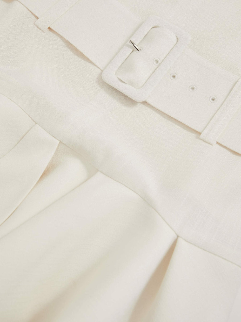 Reiss | Ruffle Hem Belted Mini Dress in Ivory