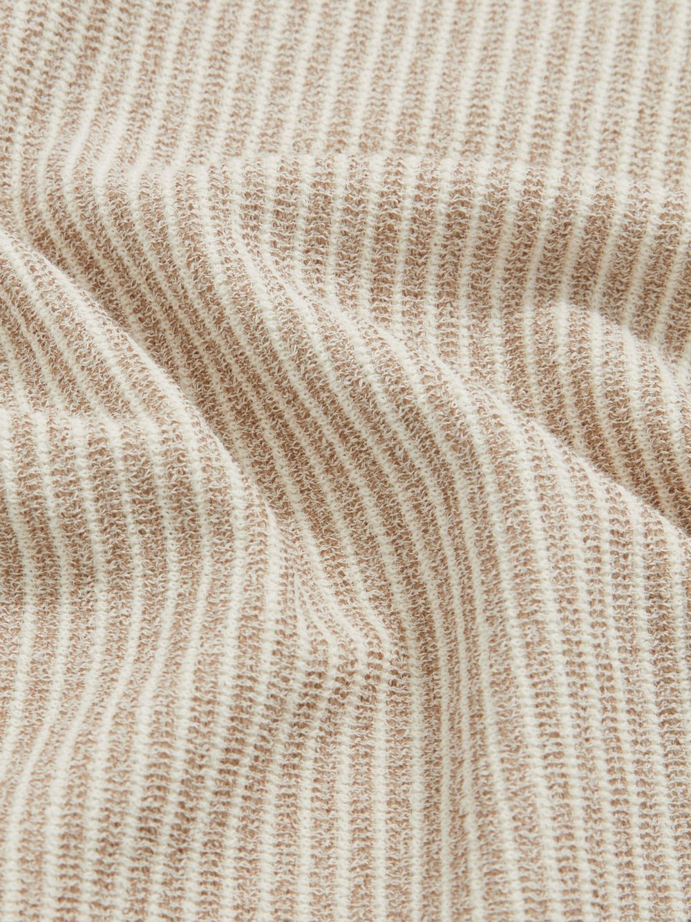 Reiss | Cotton-Blend Stripe Polo Shirt in Ecru/Taupe Brown
