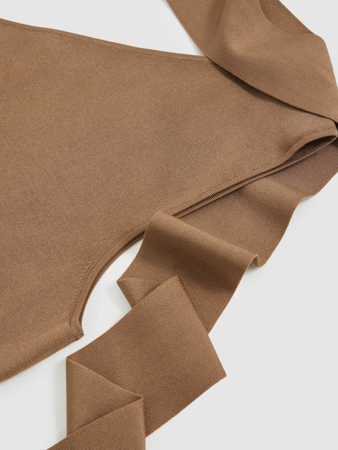 Reiss | One Shoulder Scarf Top in Taupe Neutral