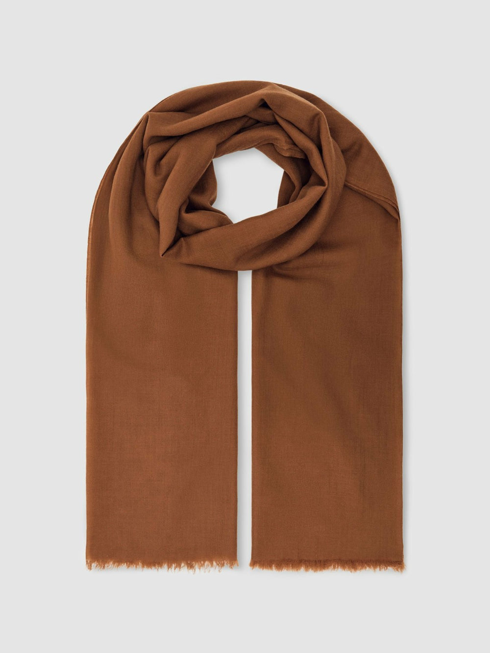 Reiss | Wool-Cashmere Lightweight Scarf in Camel