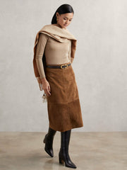 Reiss | Wool-Cashmere Scarf in Taupe