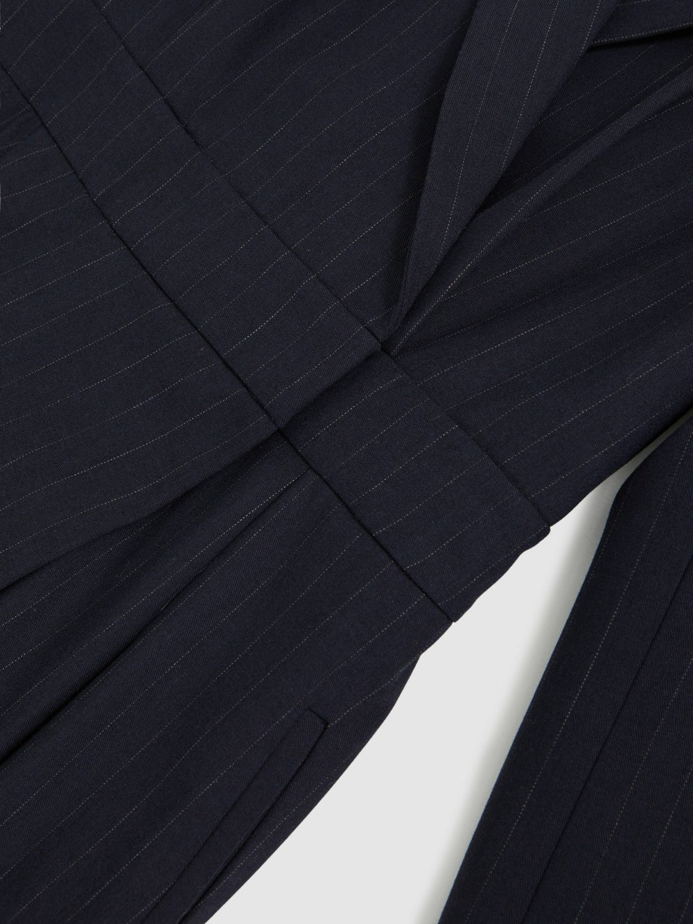 Reiss | Pinstripe Tailored Wide-Leg Jumpsuit with Wool in Navy