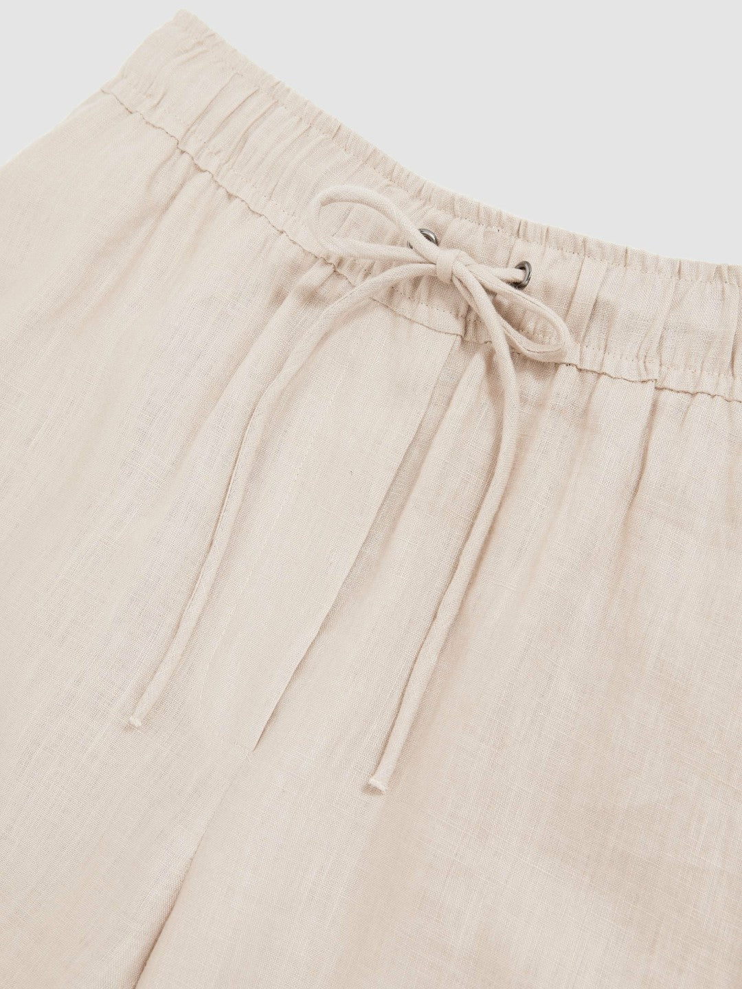 Reiss | Linen-Blend Wide-Leg Trousers in Neutral