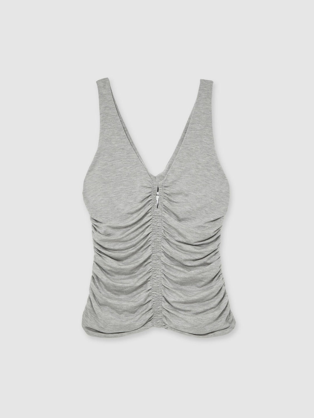 Reiss | Stretch Lyocell Jersey Ruched Vest in Silver Grey