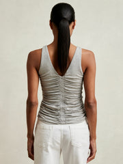 Reiss | Stretch Lyocell Jersey Ruched Vest in Silver Grey