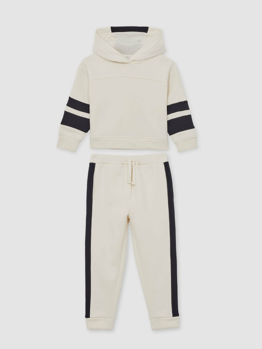 Reiss | Cotton-Blend Joggers and Hoodie Set in Ecru