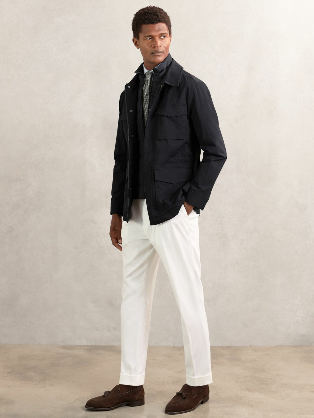 Reiss | Removable-Gilet Safari Jacket in Navy