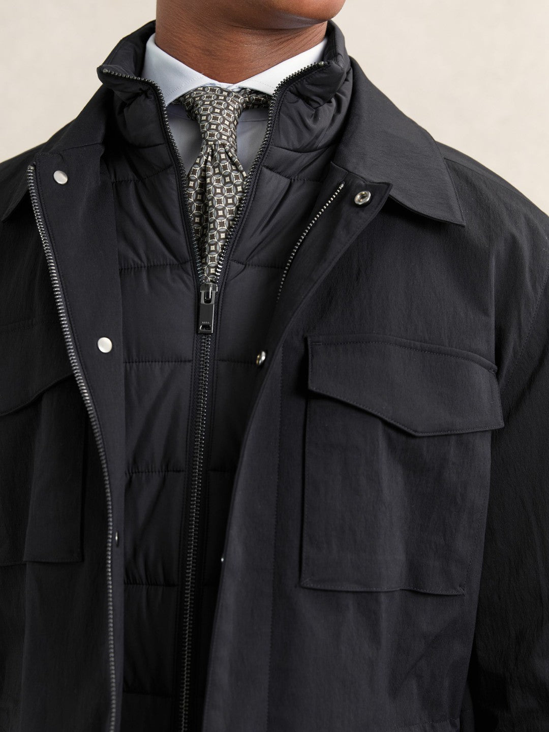 Reiss | Removable-Gilet Safari Jacket in Navy