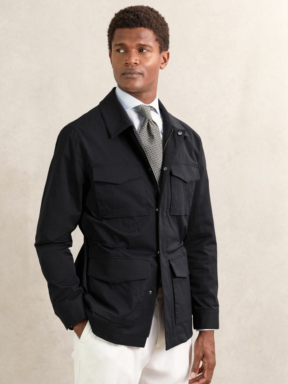 Reiss | Removable-Gilet Safari Jacket in Navy
