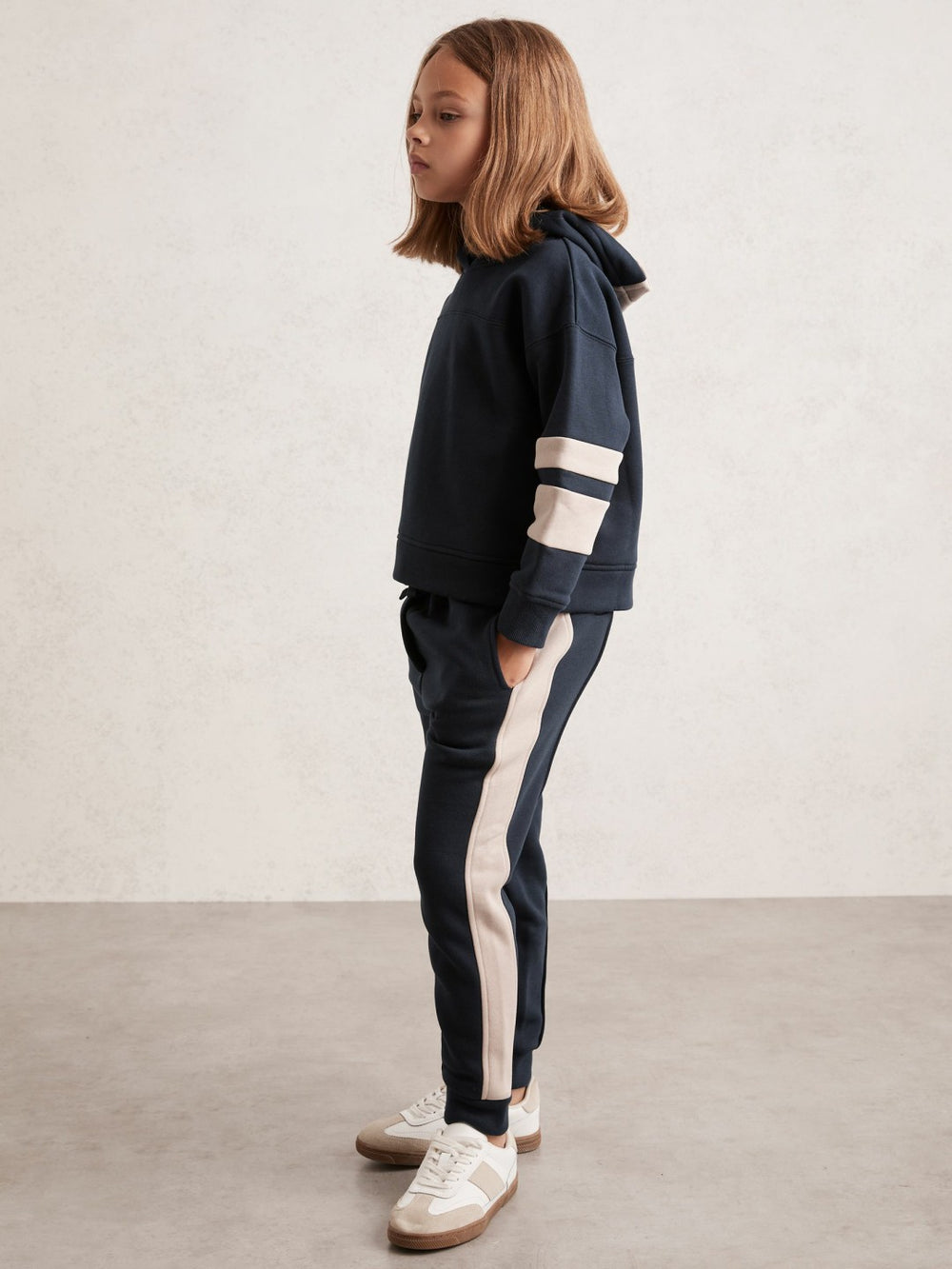 Reiss | Cotton-Blend Joggers and Hoodie Set in Navy