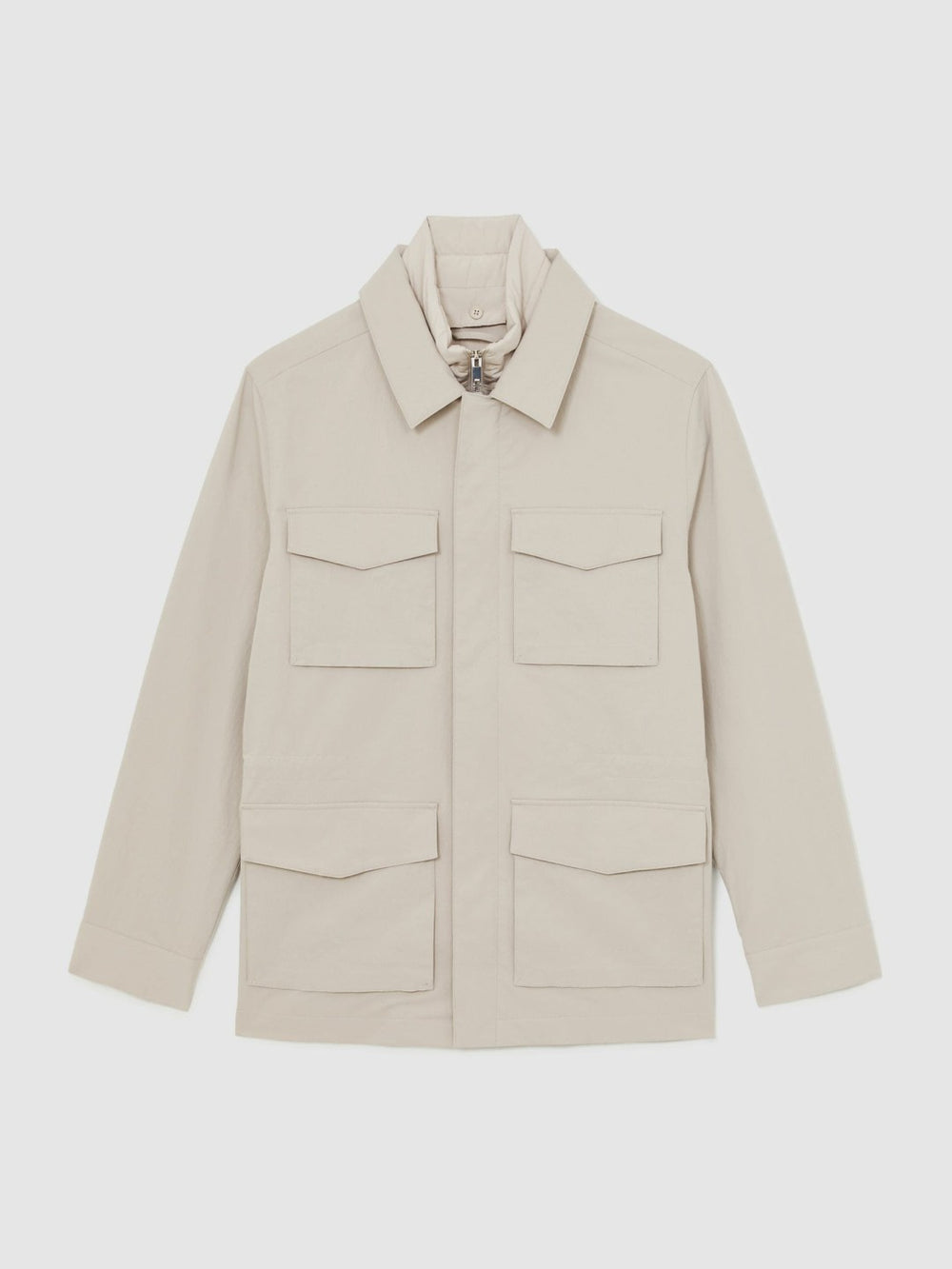 Reiss | Removable-Gilet Safari Jacket in Stone