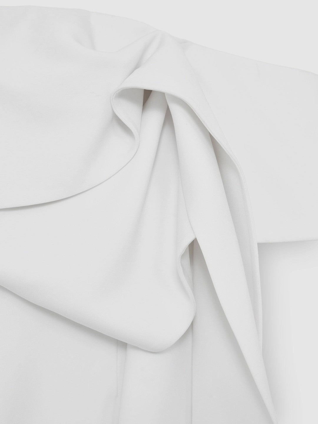 Reiss | Sculptural Off-Shoulder Mini Dress in Ivory