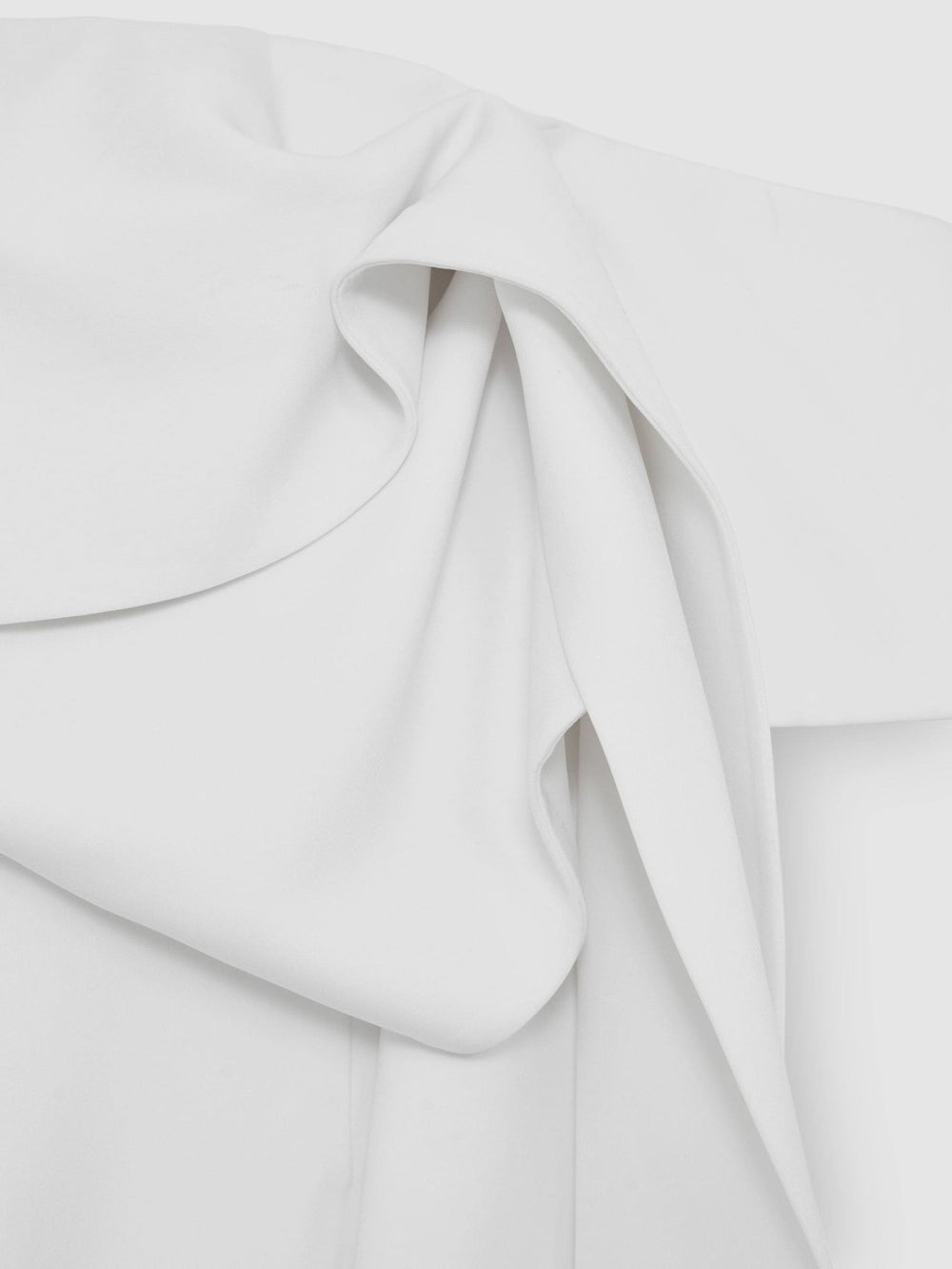 Reiss | Sculptural Off-Shoulder Mini Dress in Ivory