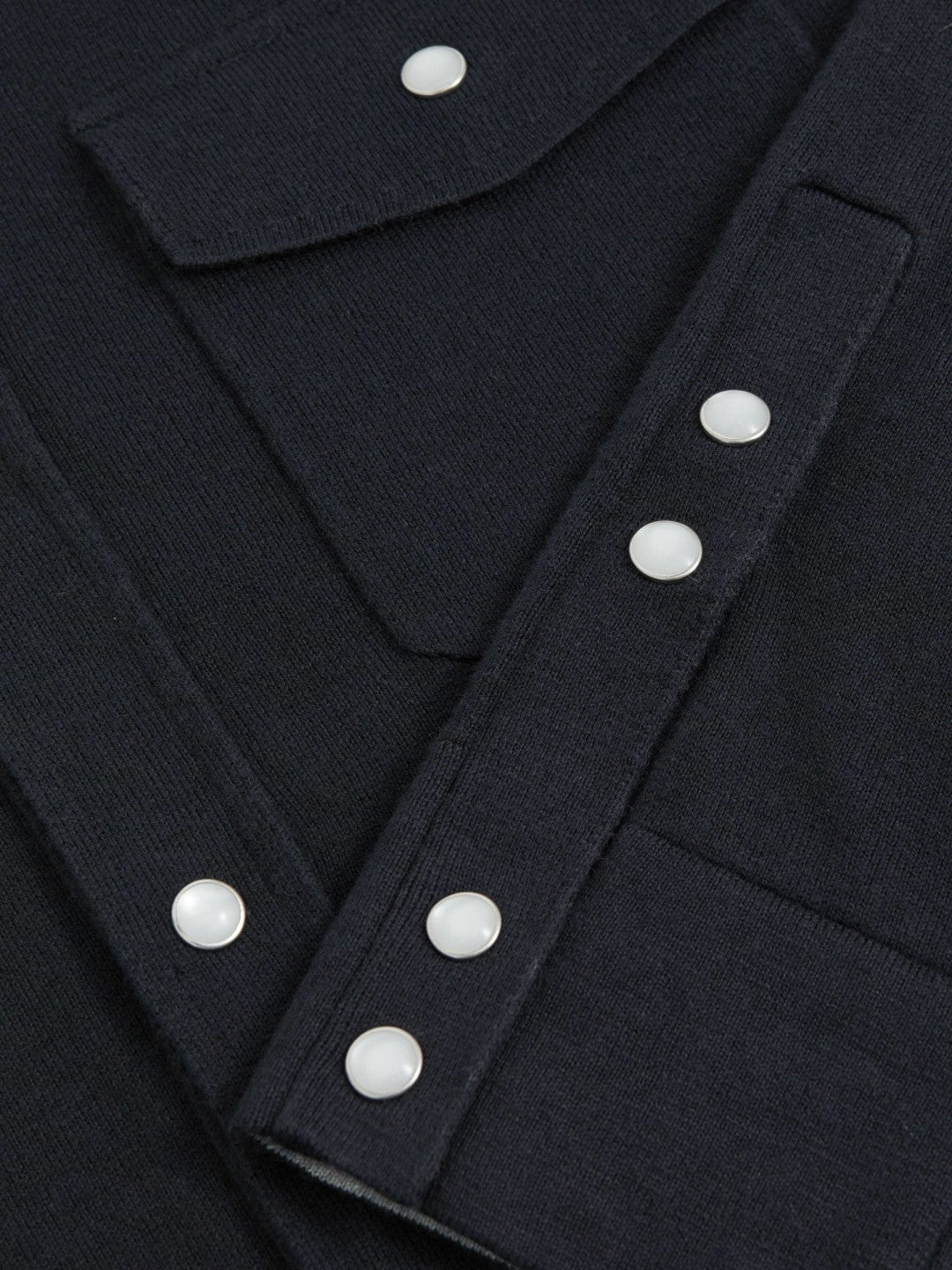 Reiss | Cotton-Cashmere Western Knitted Shirt in Navy