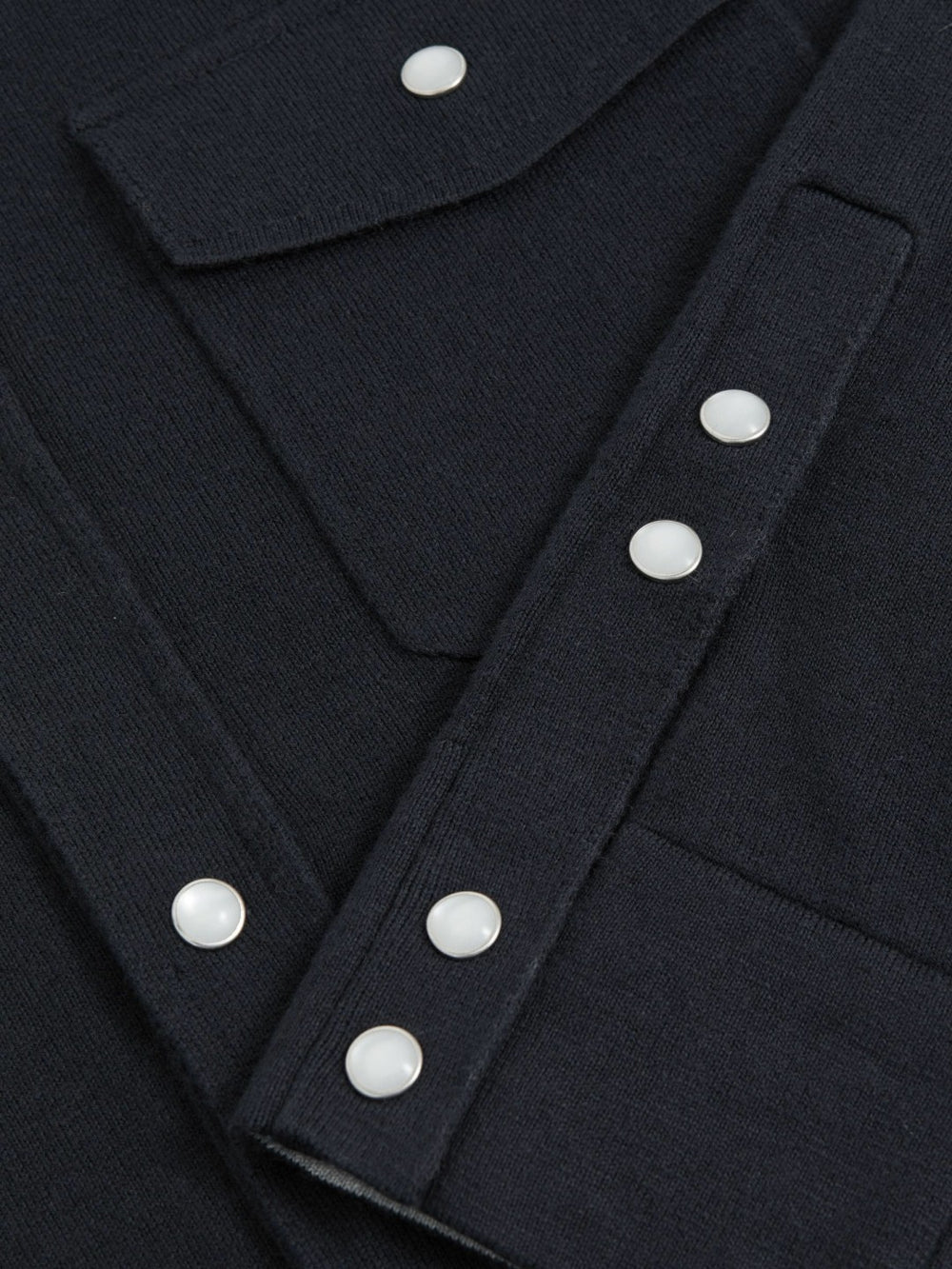 Reiss | Cotton-Cashmere Western Knitted Shirt in Navy
