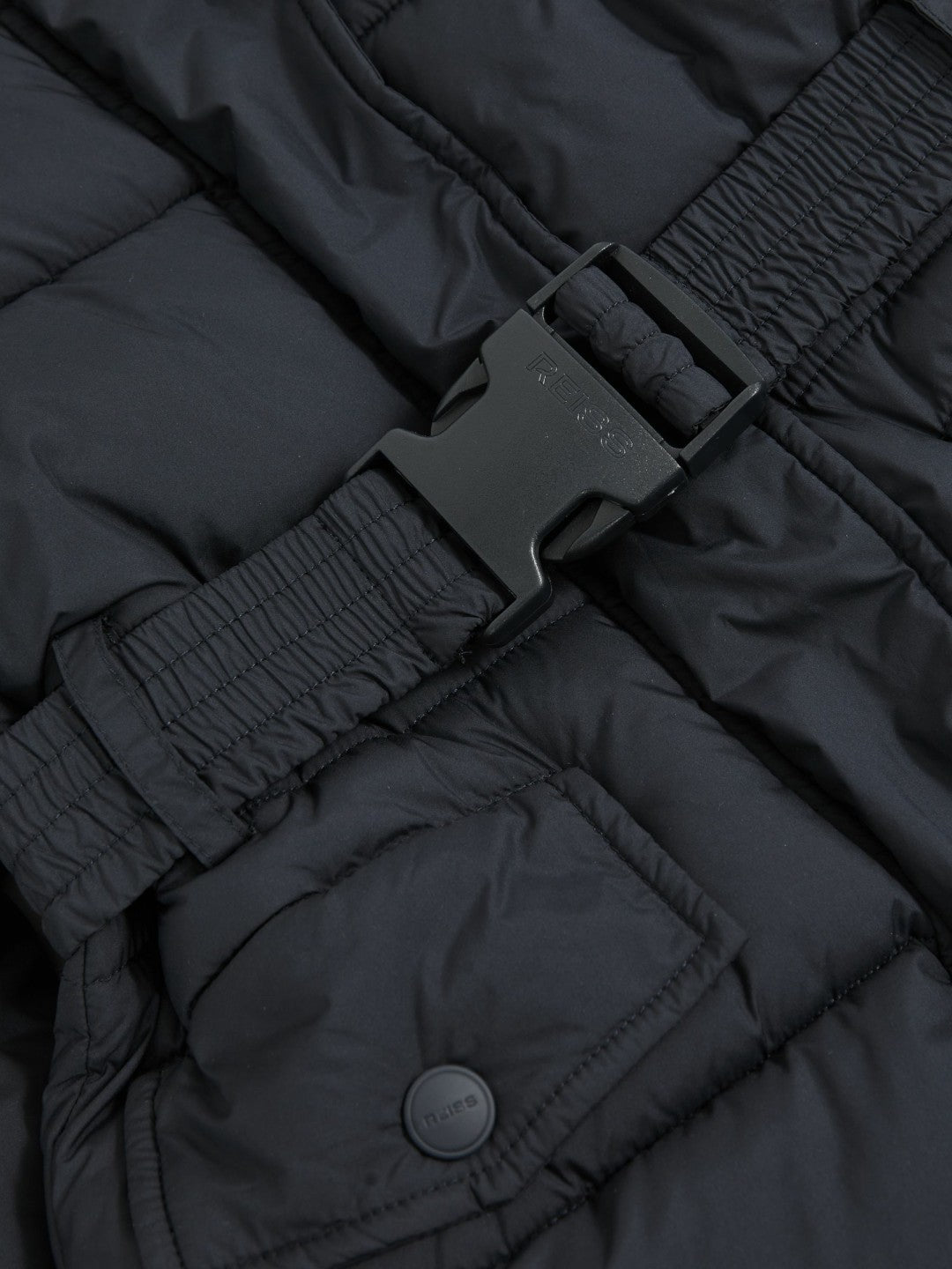 Reiss | Longline Hooded Puffer Coat in Navy