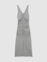 Reiss | Stretch-Modal Ruched Jersey Dress in Grey