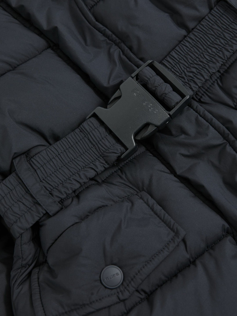 Reiss | Longline Hooded Puffer Coat in Navy