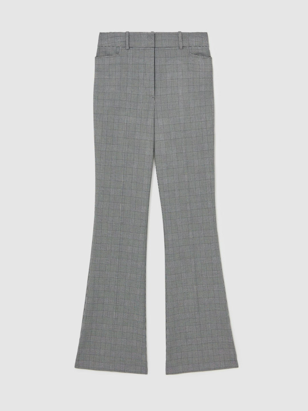 Reiss | Petite Check Flared Suit Trousers in Grey