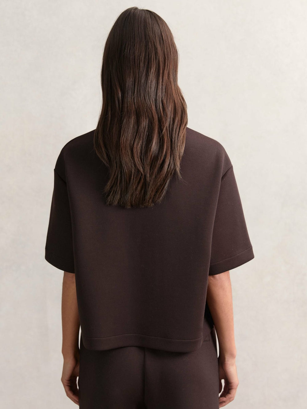 Reiss | Short-Sleeve Half-Zip Sweatshirt in Plum Purple