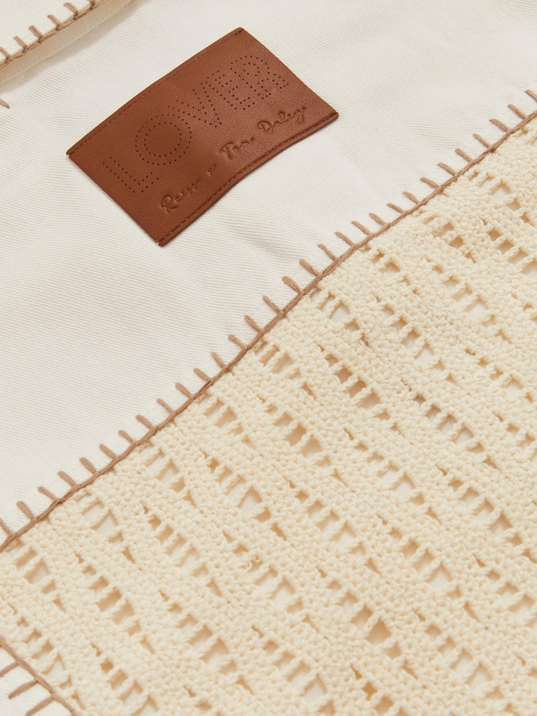 Reiss | | Tom Daley Crochet Denim Jacket in Off White