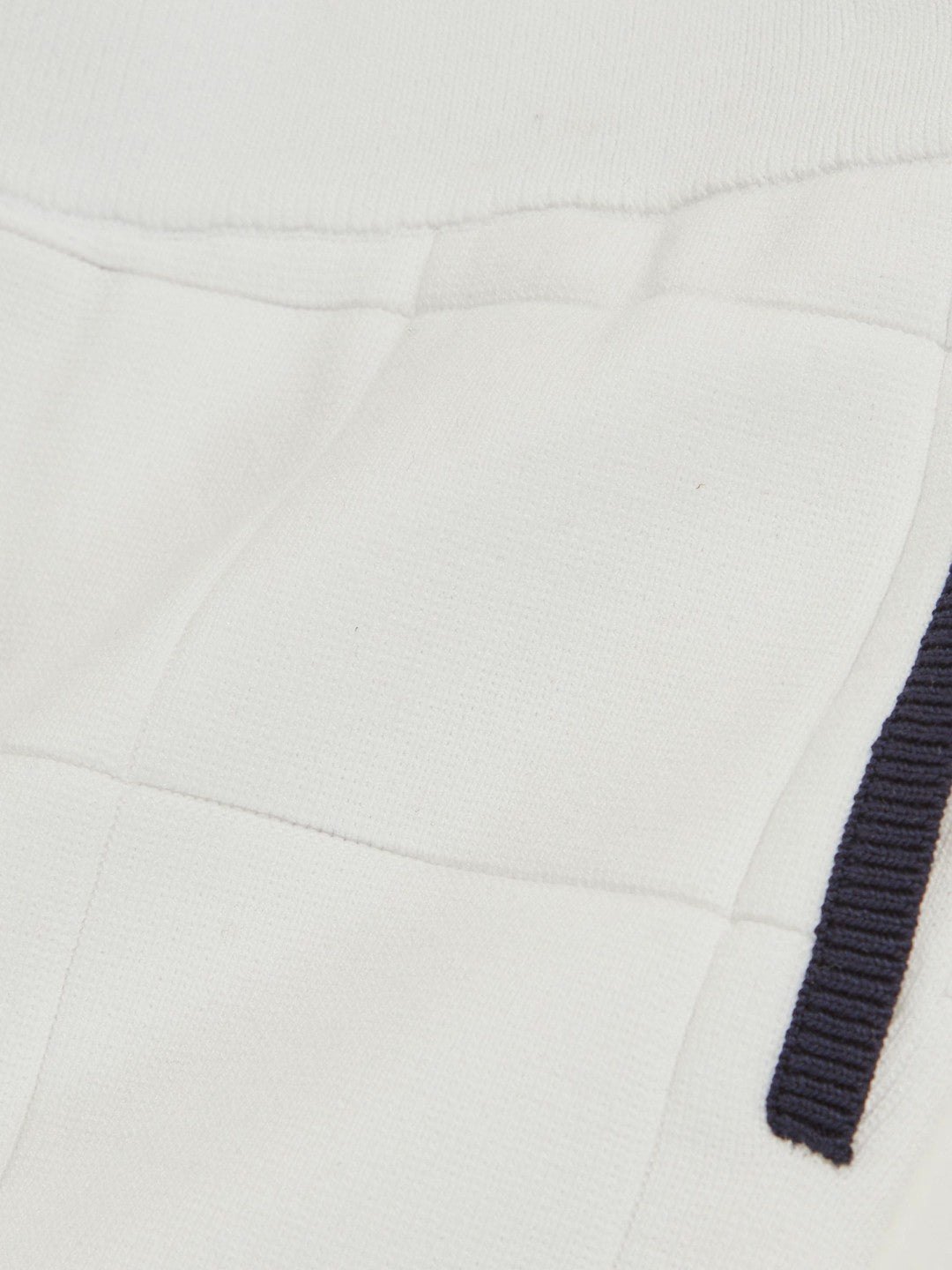 Reiss | Tipped Knit Stitch-Detail Shorts in White/Navy