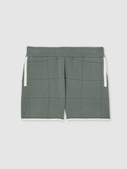 Reiss | Tipped Knit Stitch-Detail Shorts in Dark Sage Green