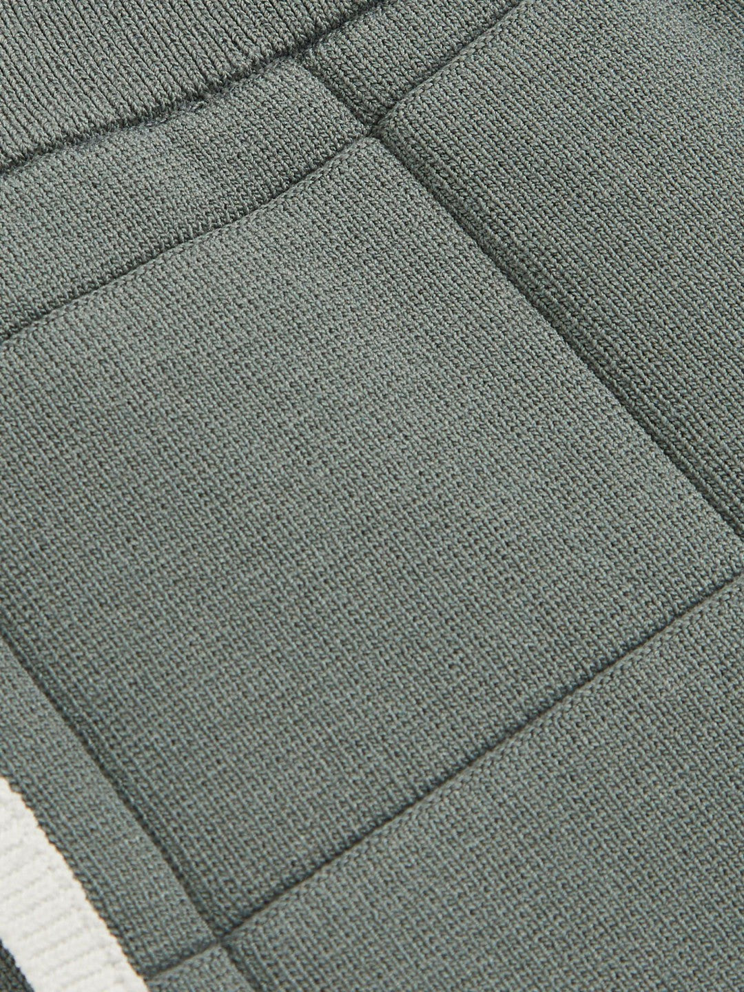 Reiss | Tipped Knit Stitch-Detail Shorts in Dark Sage Green