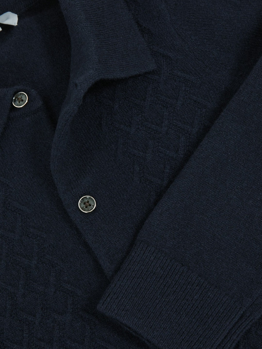 Reiss | 3-9 yrs Wool V-Stitch Button-Through Cardigan in Navy Blue