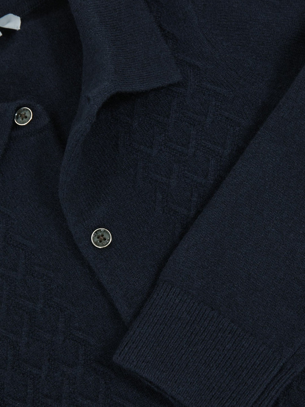 Reiss | 9-13 yrs Wool V-Stitch Button-Through Cardigan in Navy Blue