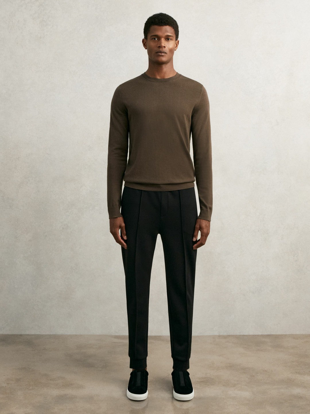 Reiss | Interlock Drawstring Joggers in Black