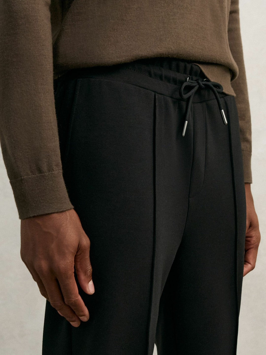 Reiss | Interlock Drawstring Joggers in Black