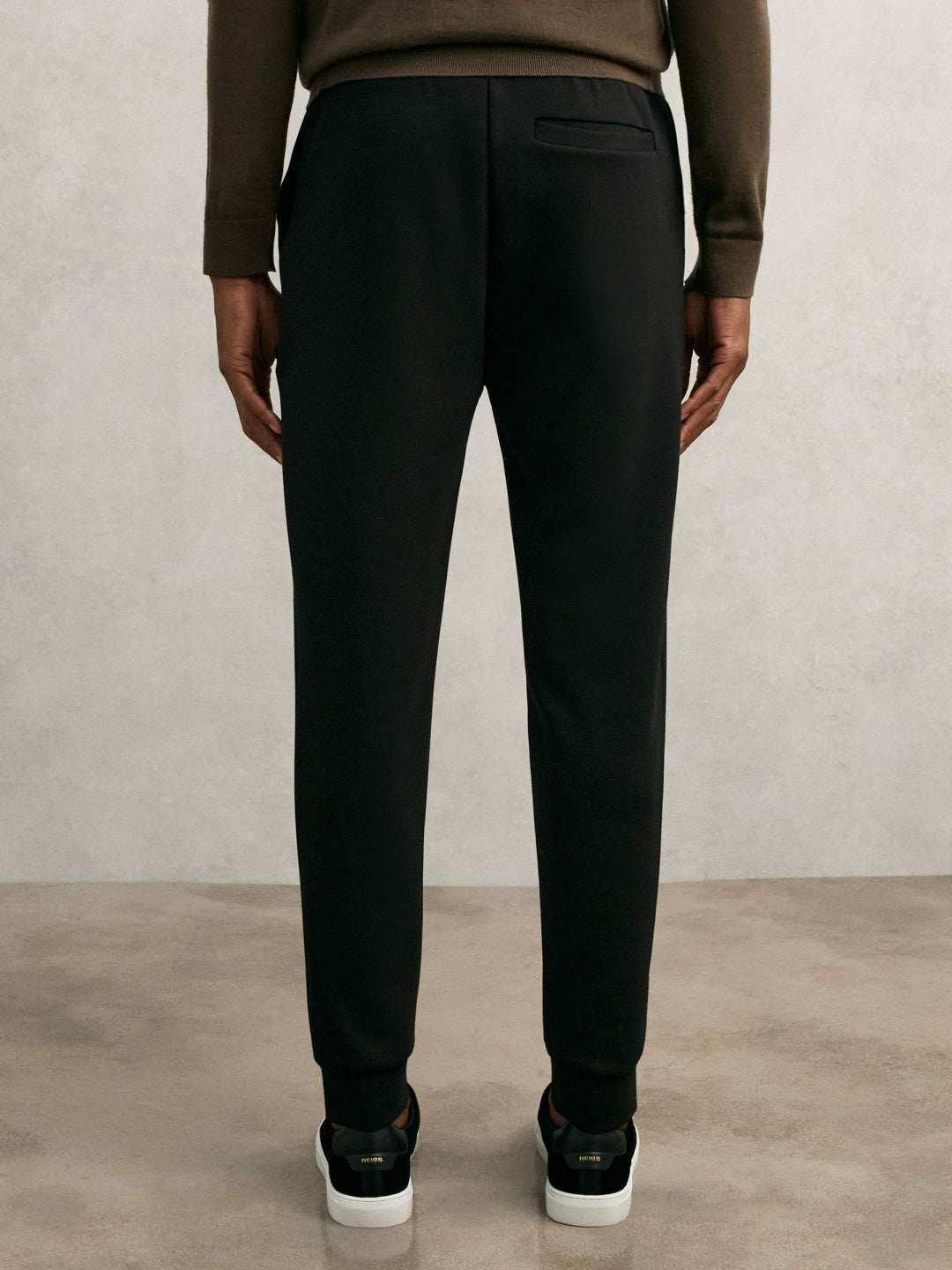 Reiss | Interlock Drawstring Joggers in Black