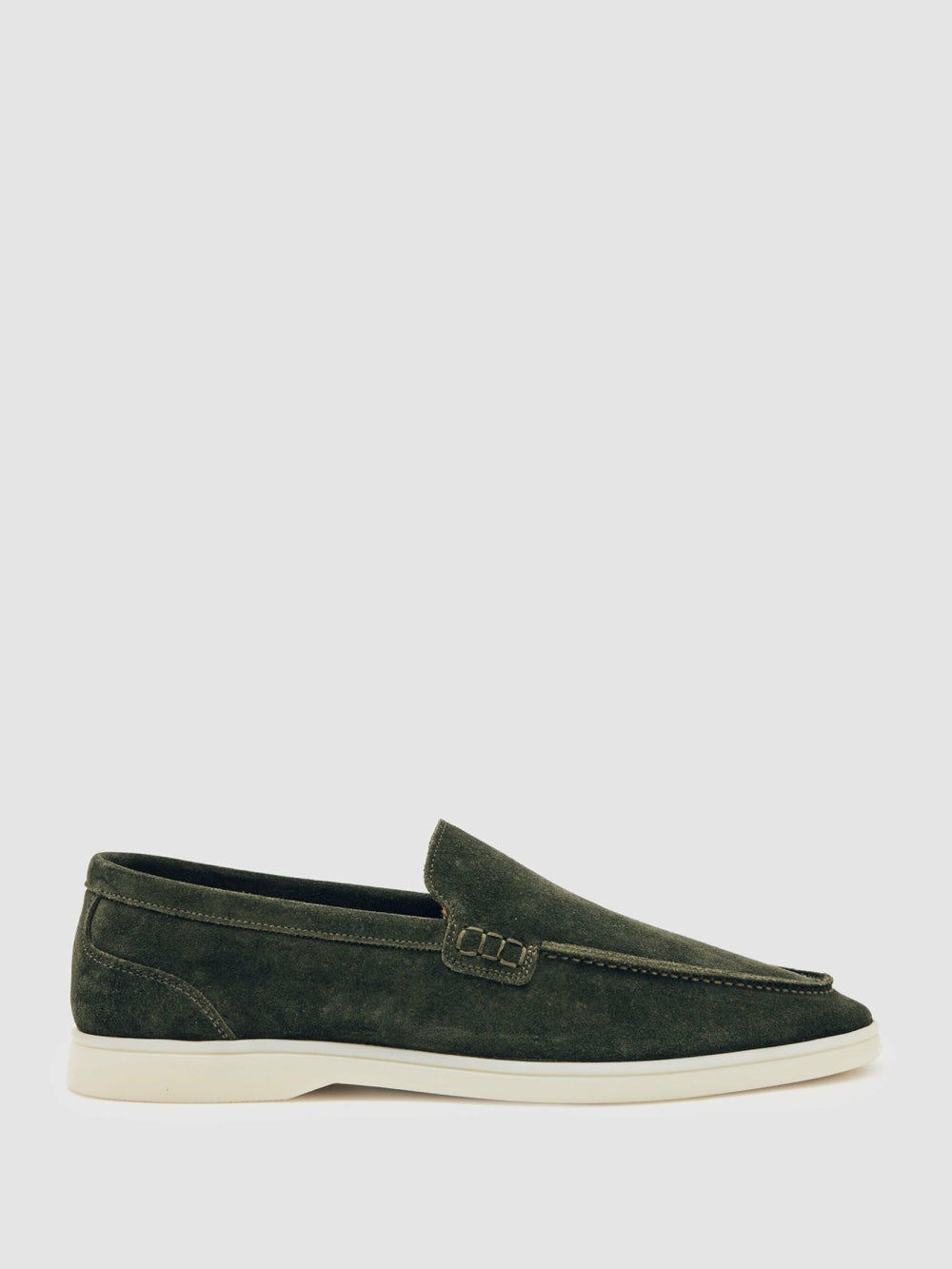 Reiss | Suede Slip-On Loafers in Forest Green