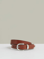 Reiss | Leather Western Belt in Tan Brown