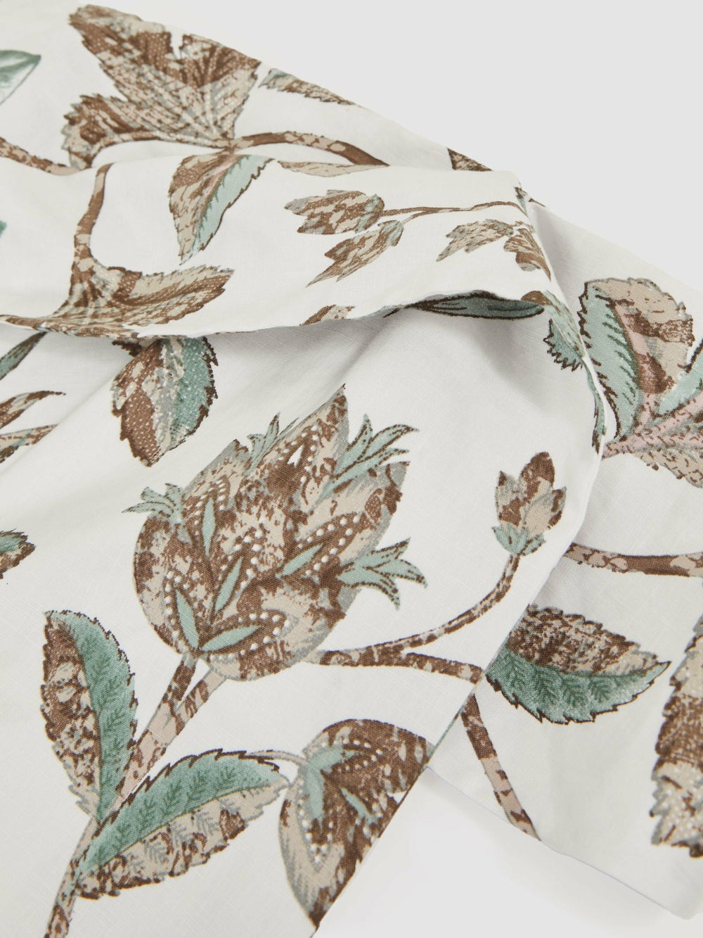 Reiss | Sculpted Off-Shoulder Floral Mini Dress Linen-Cotton in Ivory