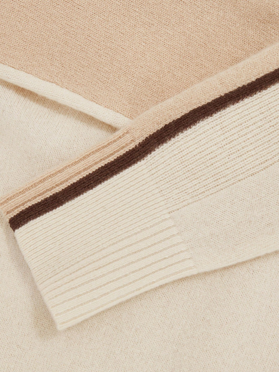 Reiss | Wool-Blend Colour-Block Jumper With Cashmere in Cream/Neutral