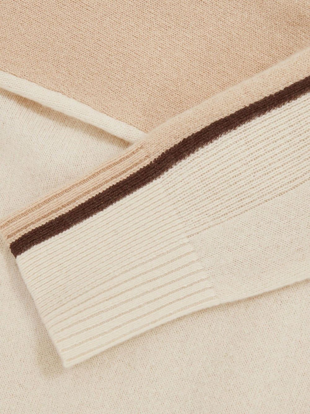 Reiss | Wool-Blend Colour-Block Jumper With Cashmere in Cream/Neutral