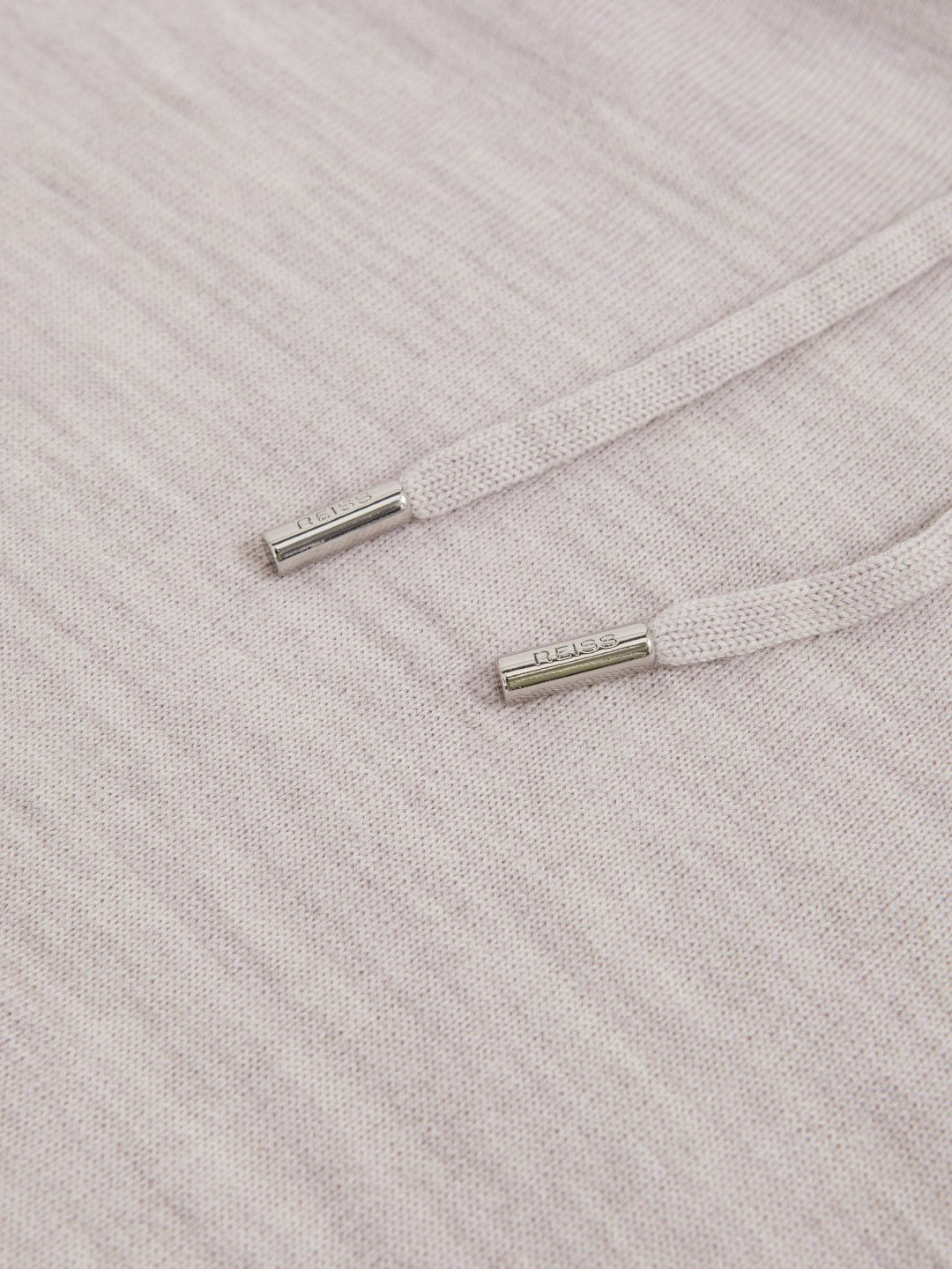 Reiss | Merino Wool Drawstring Hoodie in Wicker Brown Melange