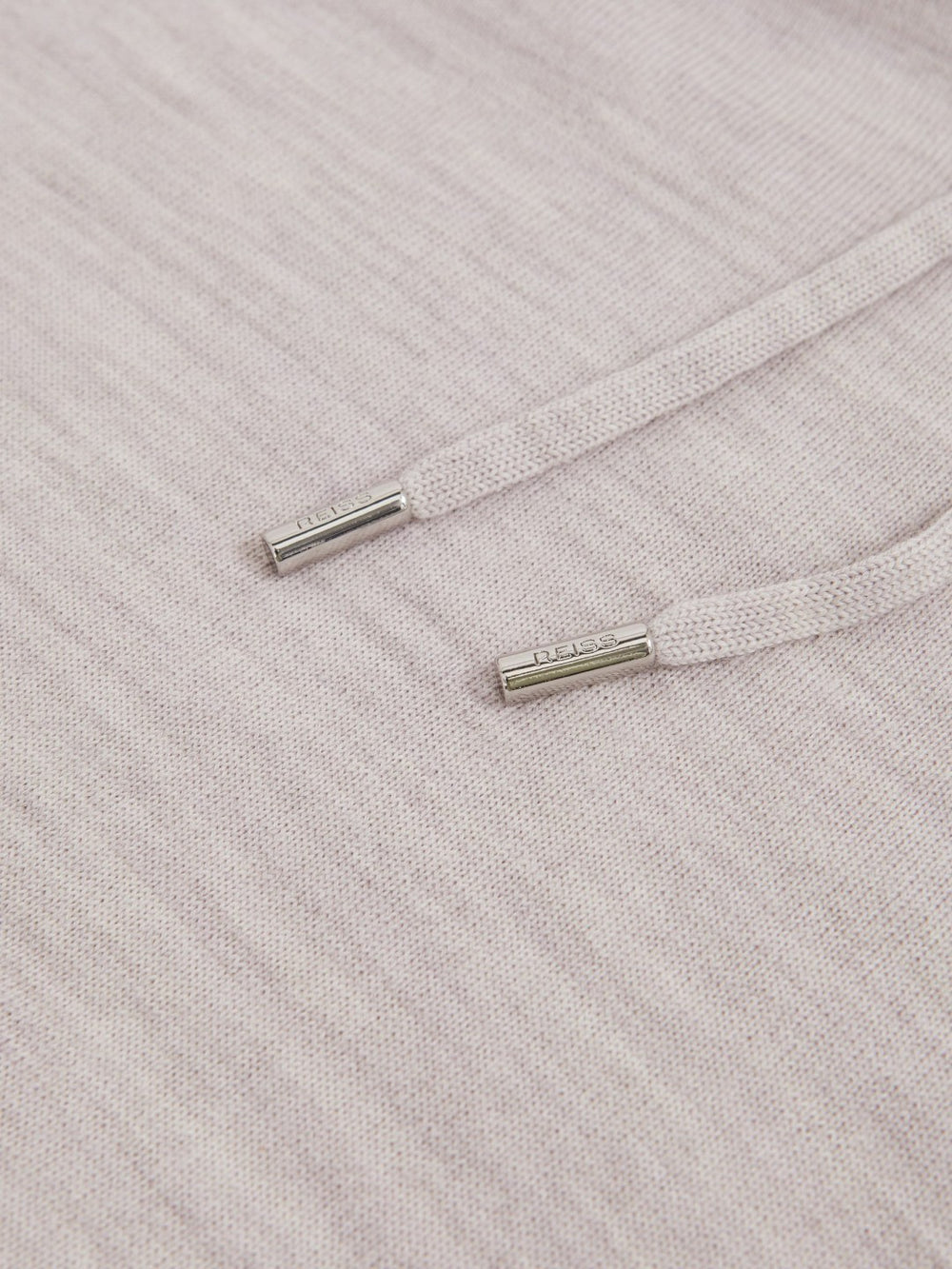 Reiss | Merino Wool Drawstring Hoodie in Wicker Brown Melange