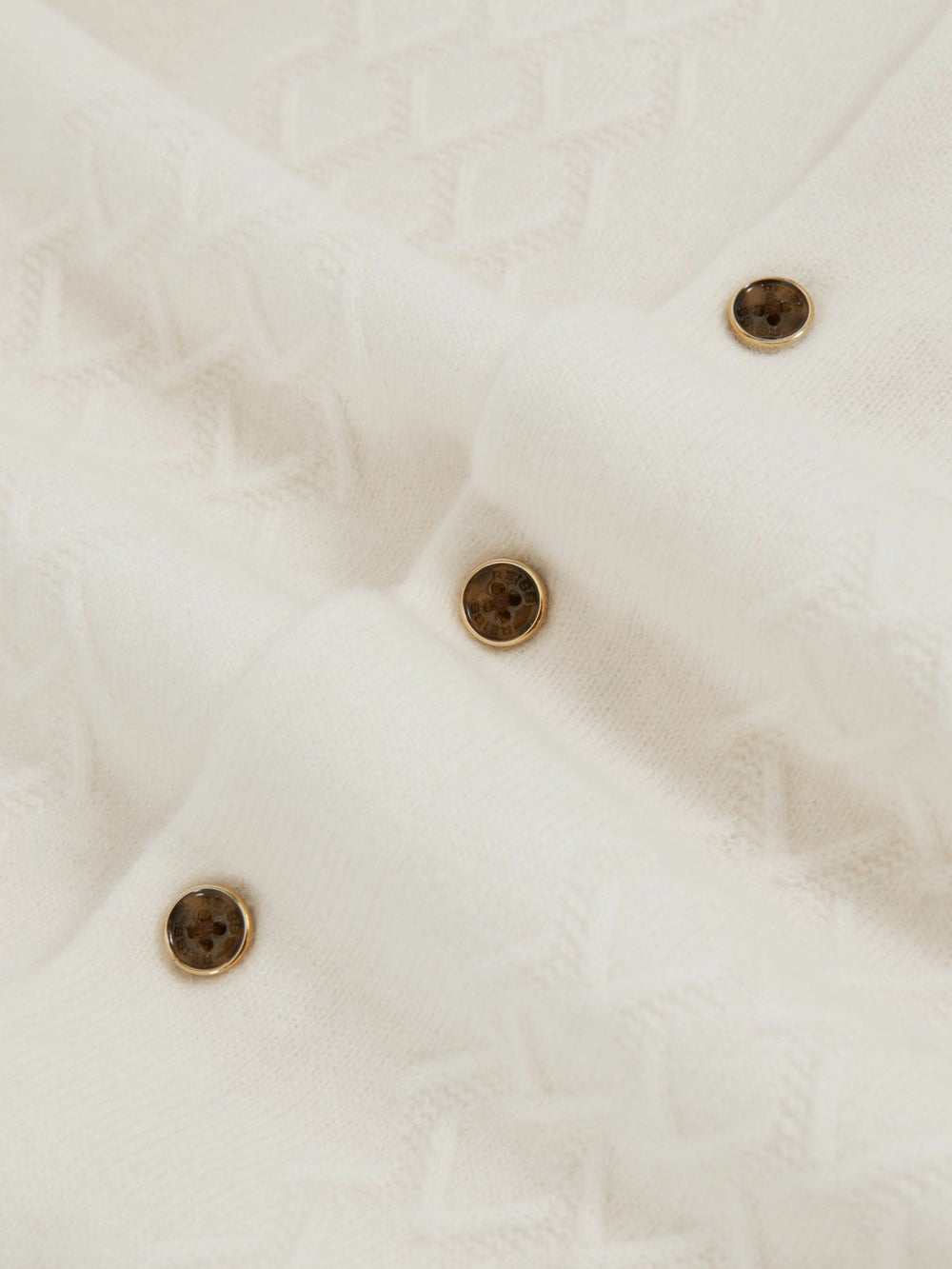 Reiss | 13-14 yrs Wool V-Stitch Button-Through Cardigan in Off White