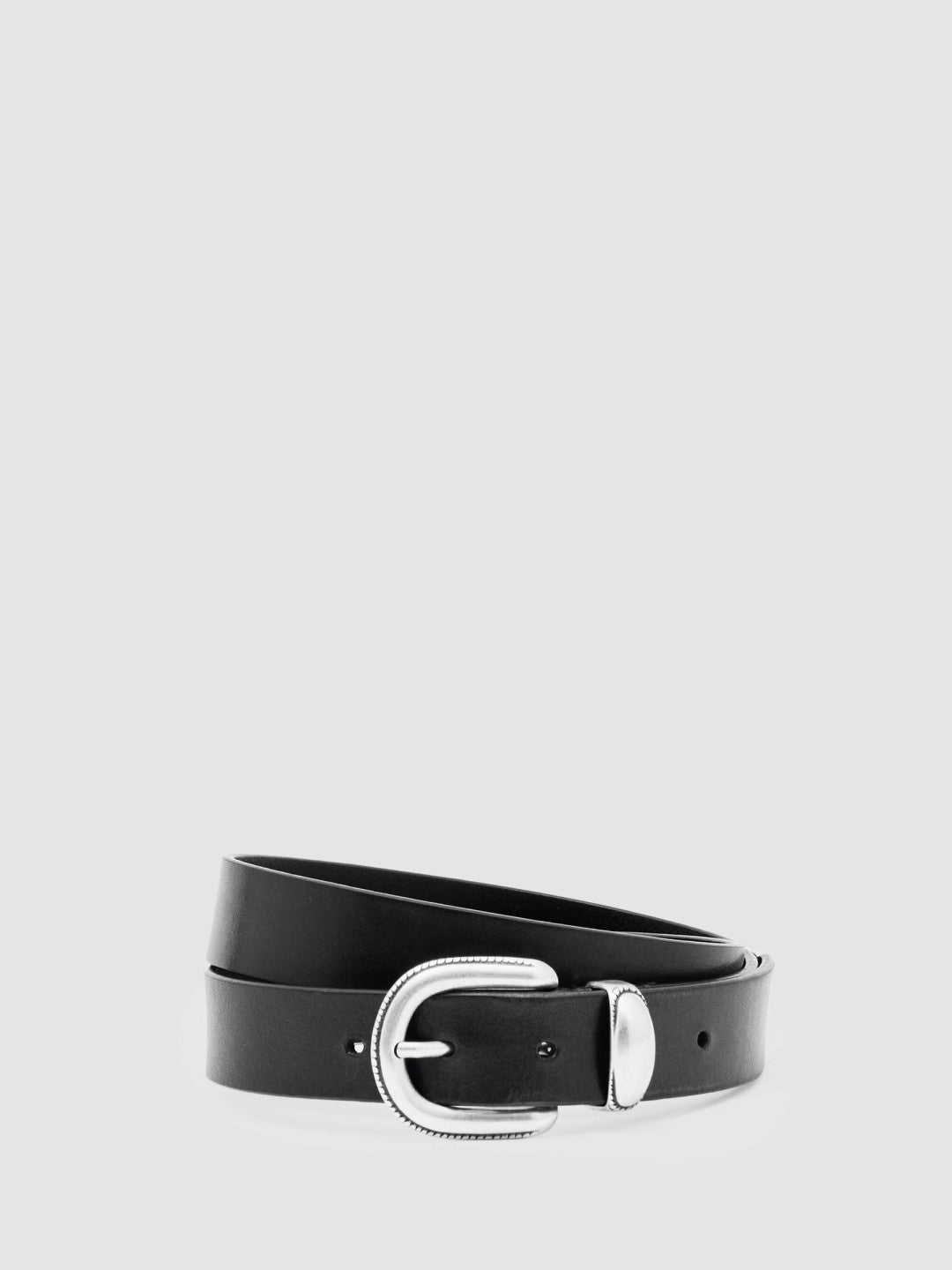 Reiss | Leather Western Belt in Black